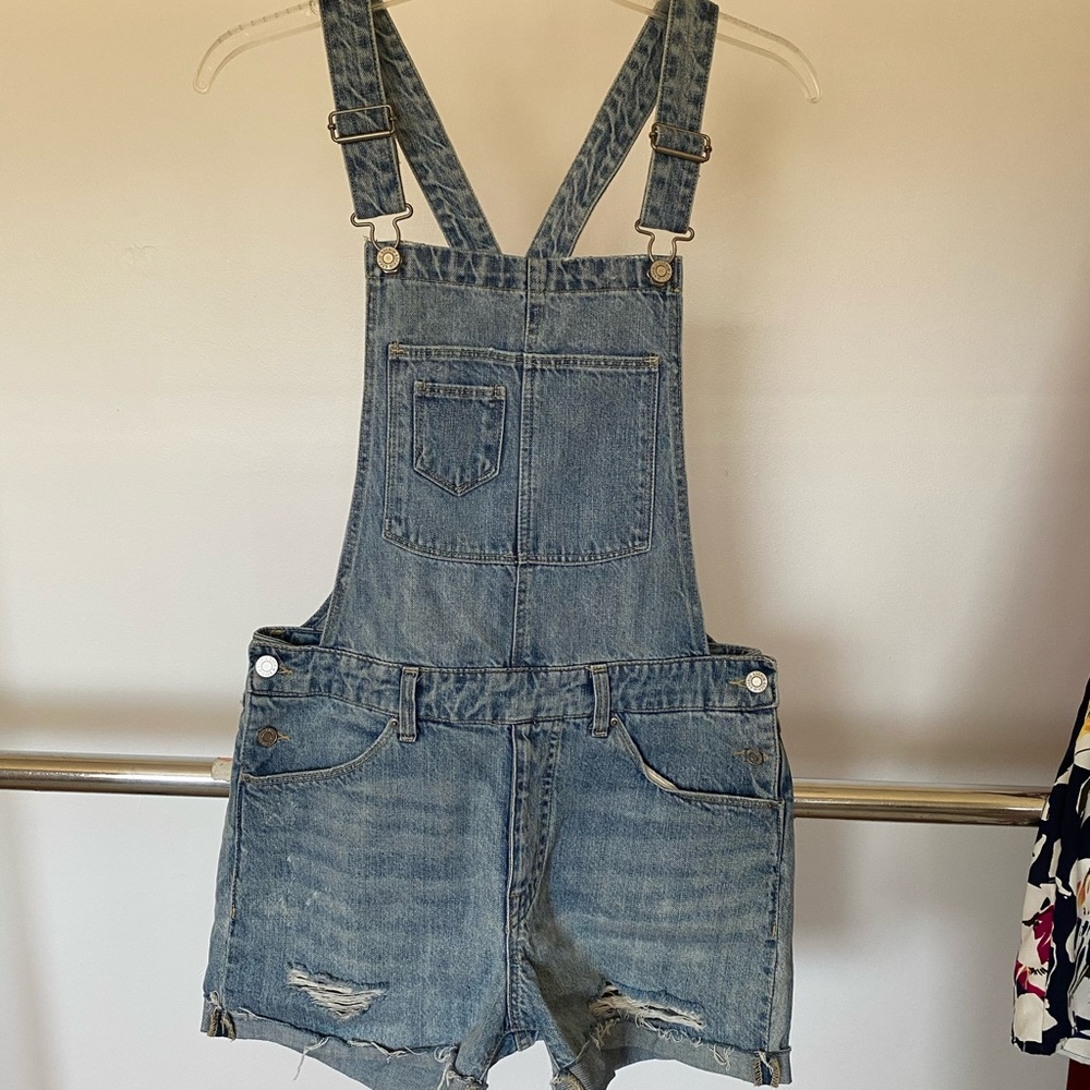 Jean short overalls